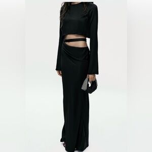 Elegant Black Long Sleeve Dress from Zara